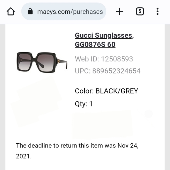 Gucci Sunglasses, GG0876S 60 ORIGINAL - Picture 11 of 11